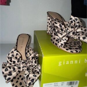 Gianni Bini Cream Satin Heel Sandals